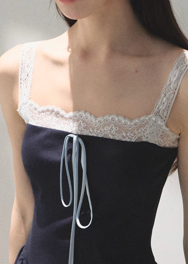 Tencel Hemp Layered Look Strap Dress