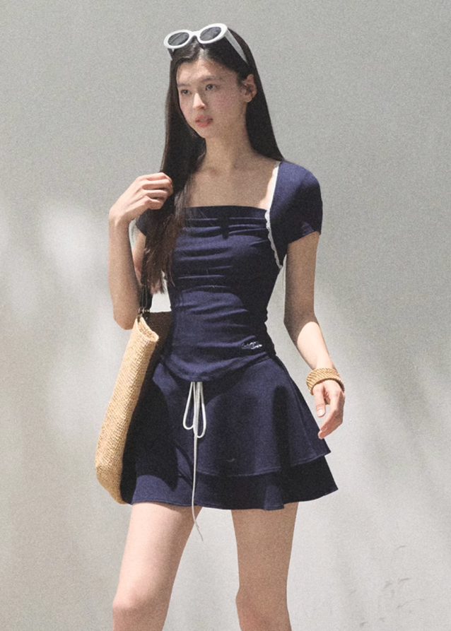 Knitted Two-Piece Casual Skirt Set