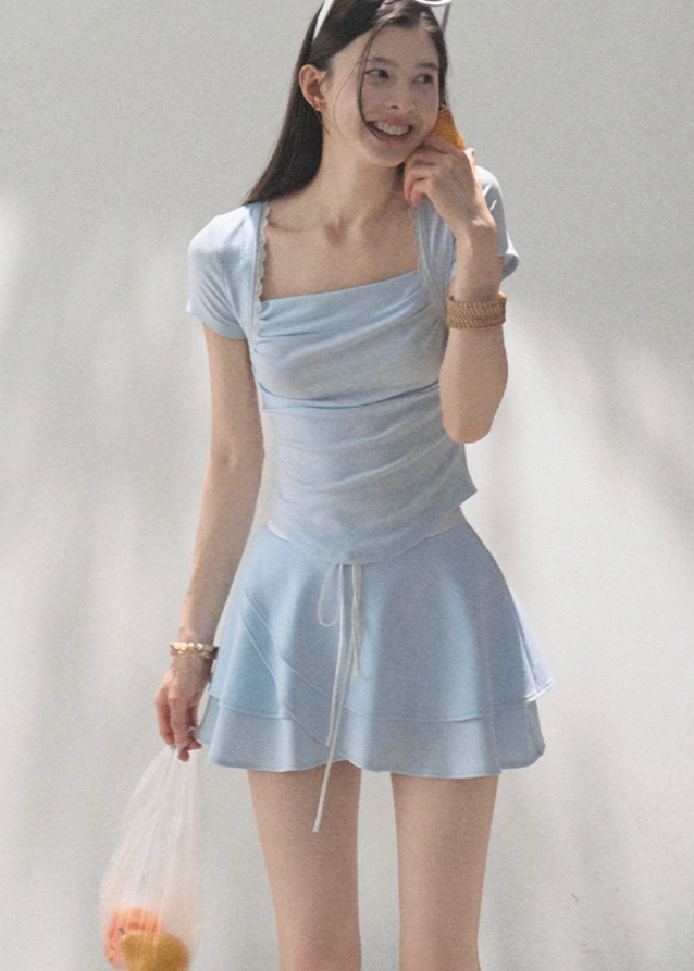 Knitted Two-Piece Casual Skirt Set