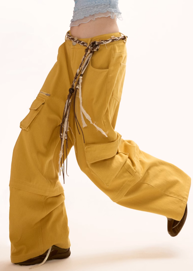 Detachable two way loose casual pants