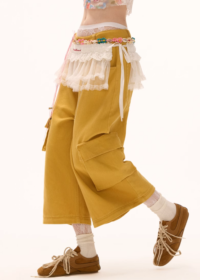Detachable two way loose casual pants
