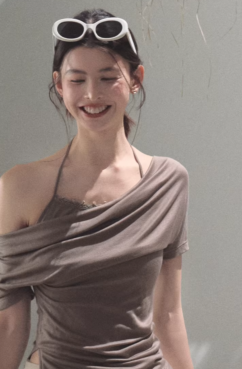 Skin friendly One shoulder Top T-shirt