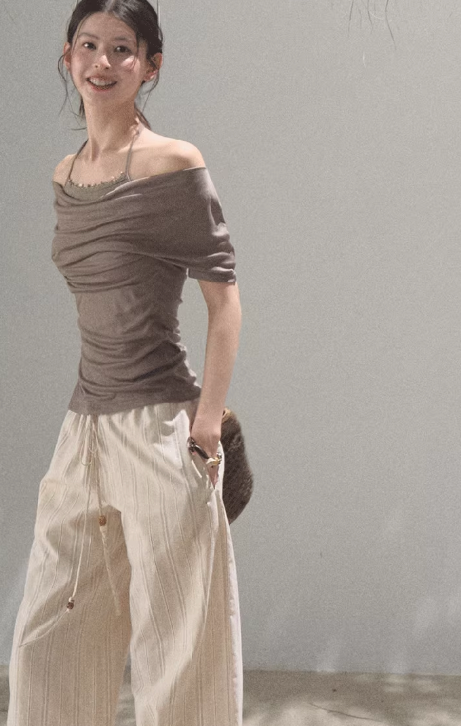 Skin friendly One shoulder Top T-shirt