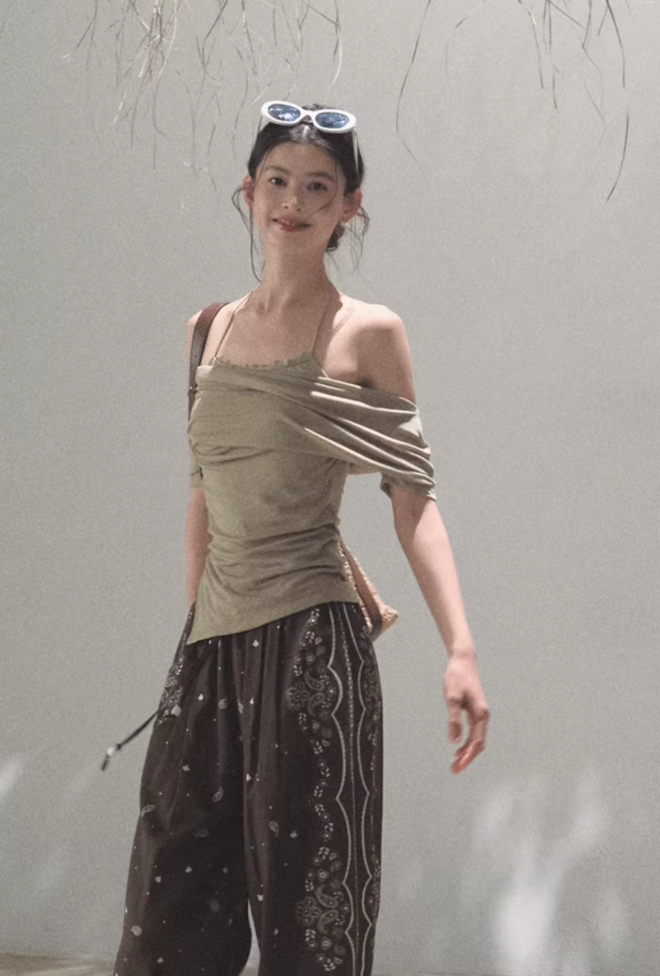 Skin friendly One shoulder Top T-shirt