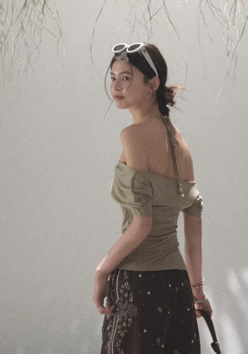 Skin friendly One shoulder Top T-shirt