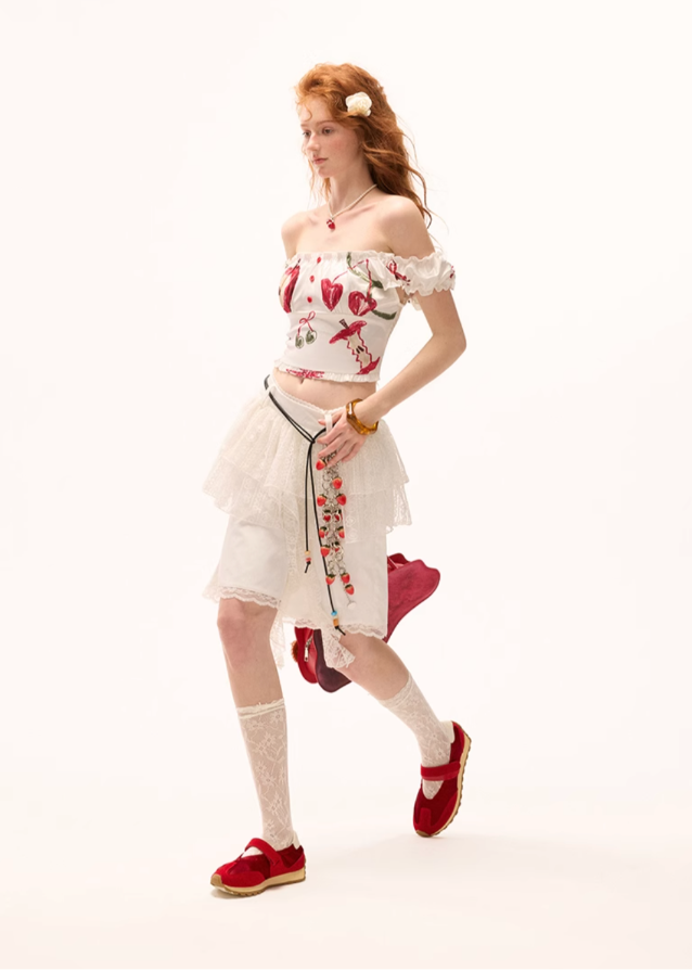 Printed Slim Fit Layered Camisole Top