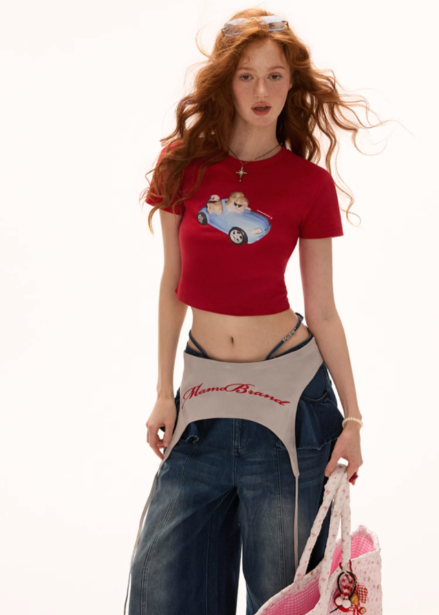 Round neck top short sleeved t-shirt