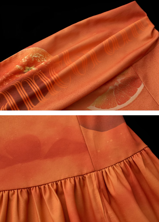 Orange Vacation dress off shoulder