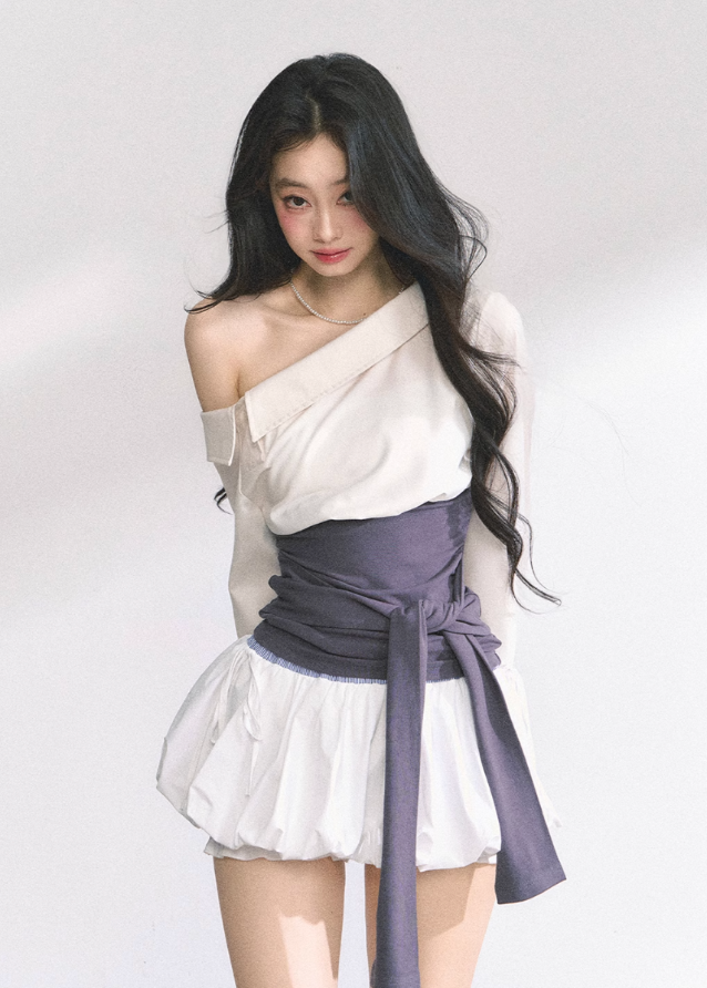 Off-Shoulder Slim Fit Top & Dress Set