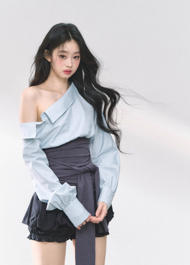 Off-Shoulder Slim Fit Top & Dress Set