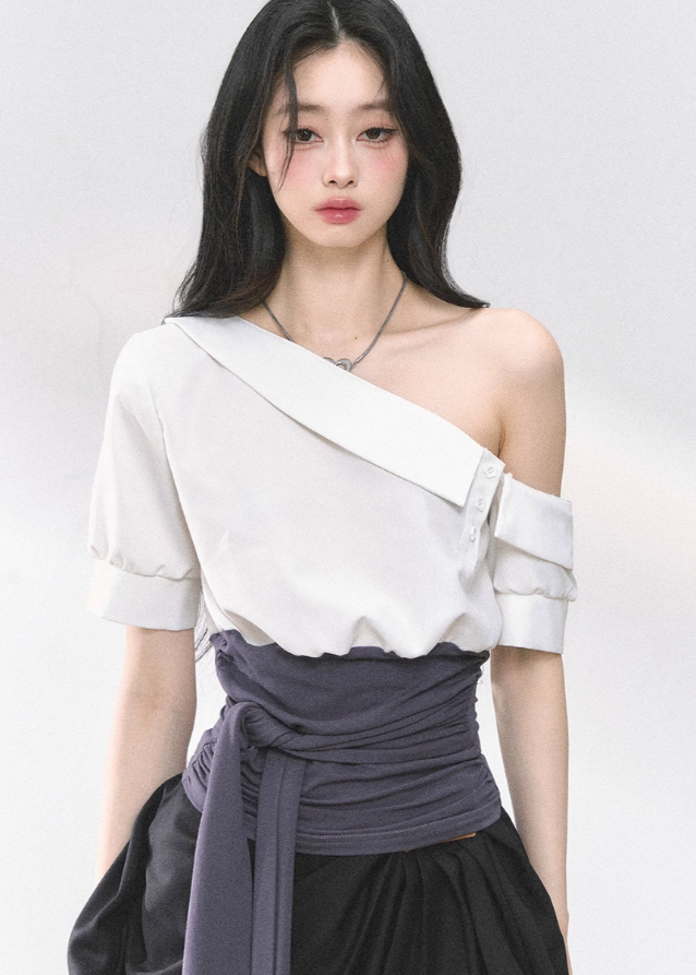 Off-Shoulder Slim Fit Top & Dress Set