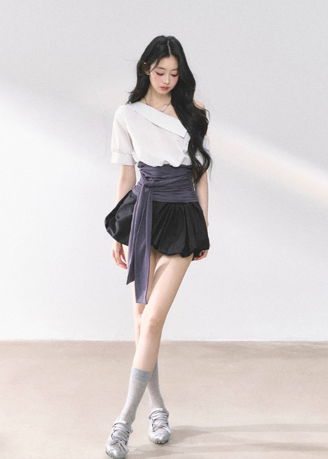 Off-Shoulder Slim Fit Top & Dress Set