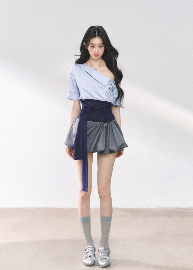 Off-Shoulder Slim Fit Top & Dress Set