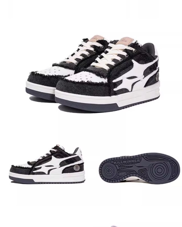 Washed Edge Retro Skate Shoes