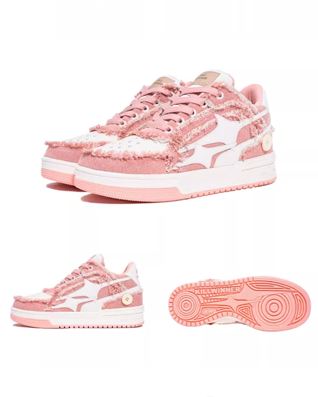Washed Edge Retro Skate Shoes