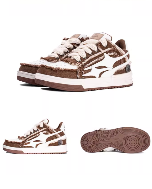 Washed Edge Retro Skate Shoes