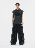 High Street Zipper Detachable Ribbon Jeans