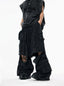 High Street Zipper Detachable Ribbon Jeans