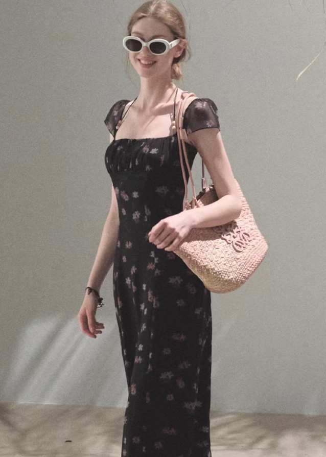 Original Flower Beaded Halter Slim Dress Main Image