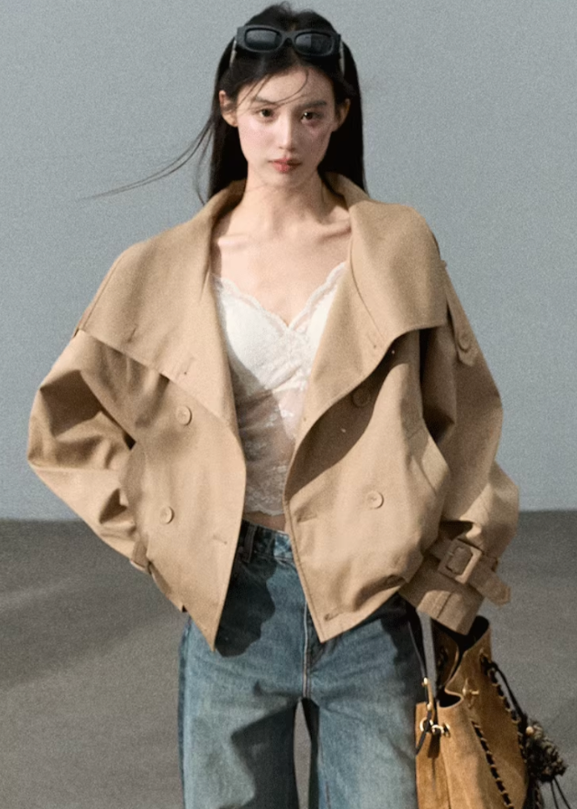 Double-Breasted Cotton Lyocell Jacket  Minimalist Chic