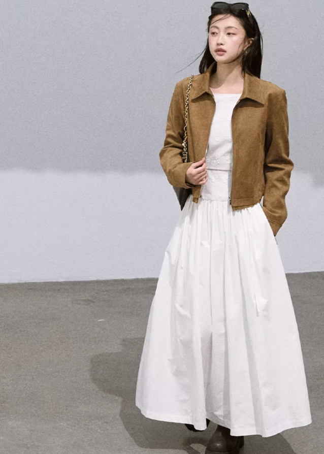 High-End Embroidered White Dress