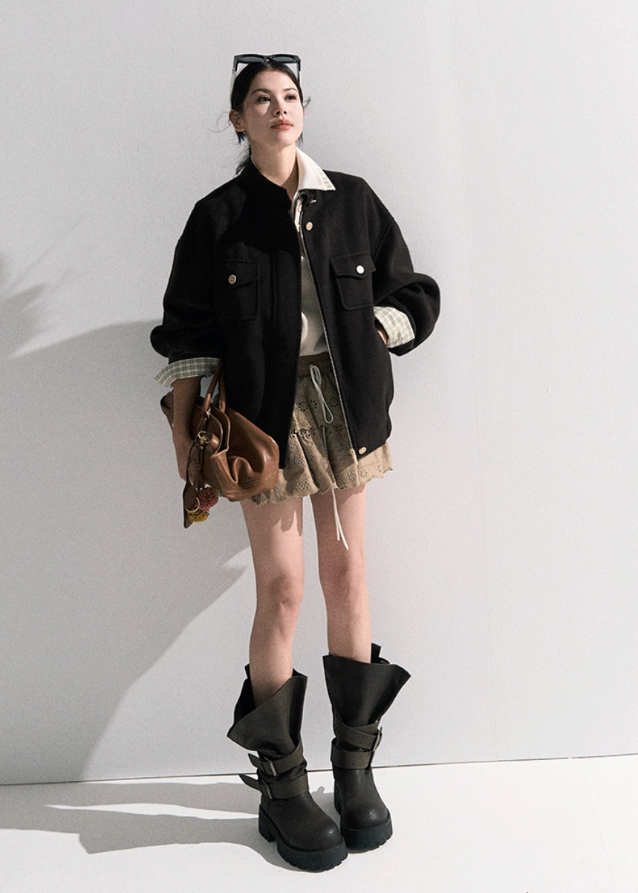 Cashmere Blend Silhouette Jacket