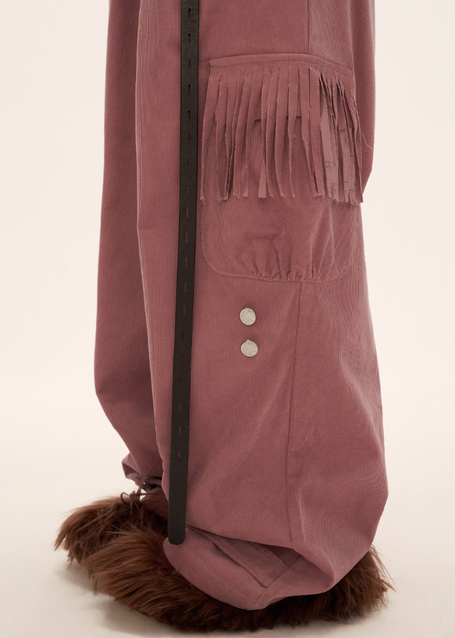 Fringed Cord Pants