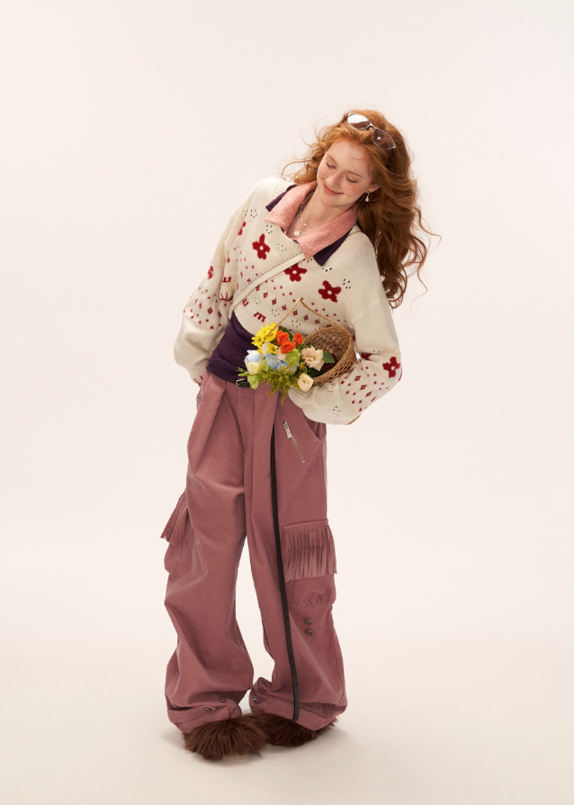 Fringed Cord Pants