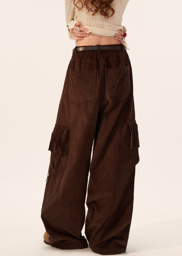 Fringed Cord Pants
