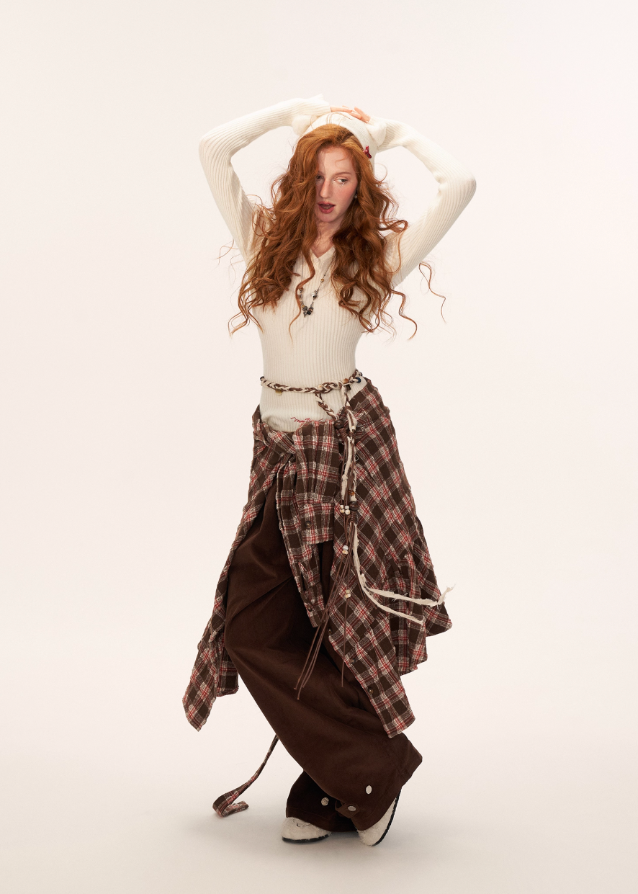 Fringed Cord Pants