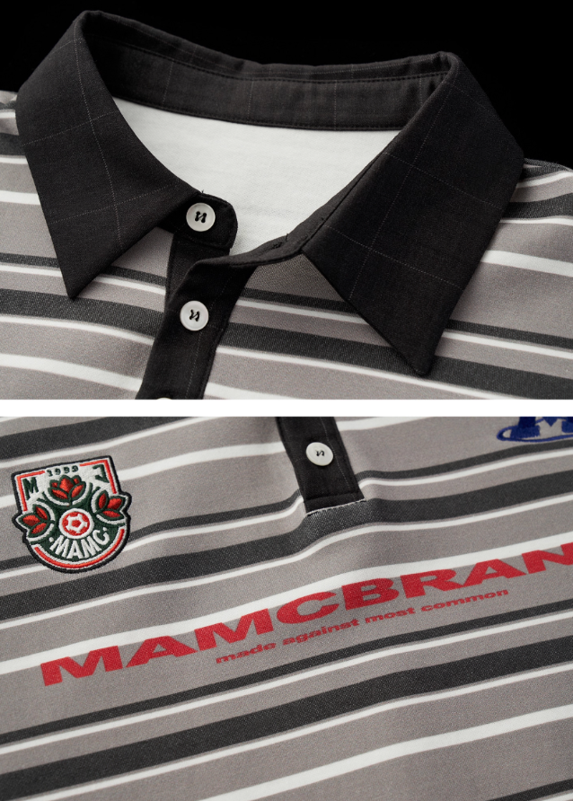 Striped Patchwork Polo
