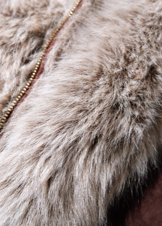 Suede Fur Jacket Hooded Outerwear