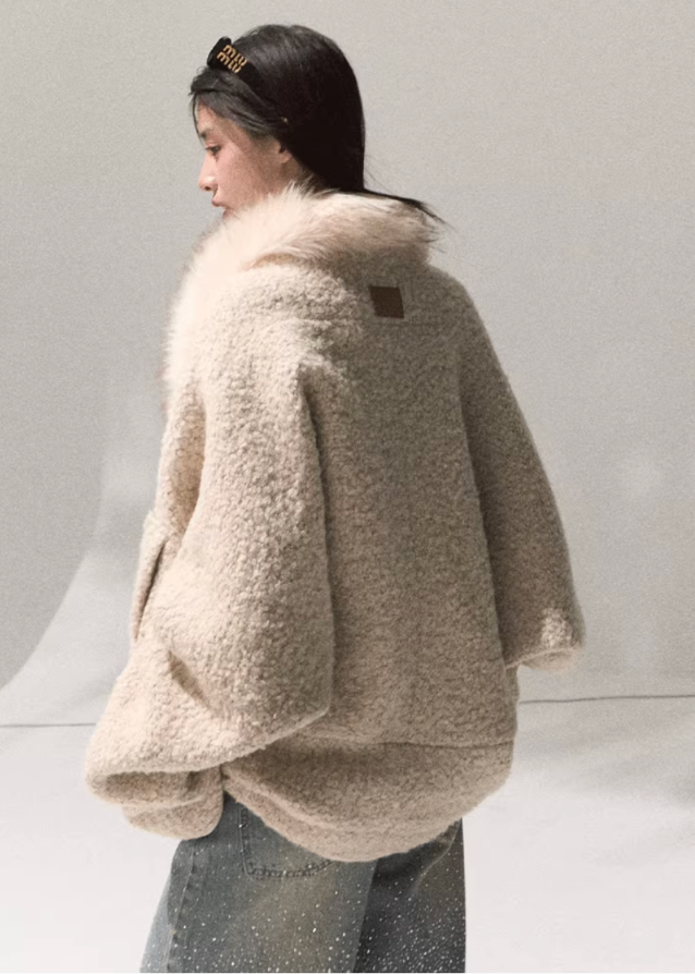 Cozy Halo Cropped Shearling Jacket
