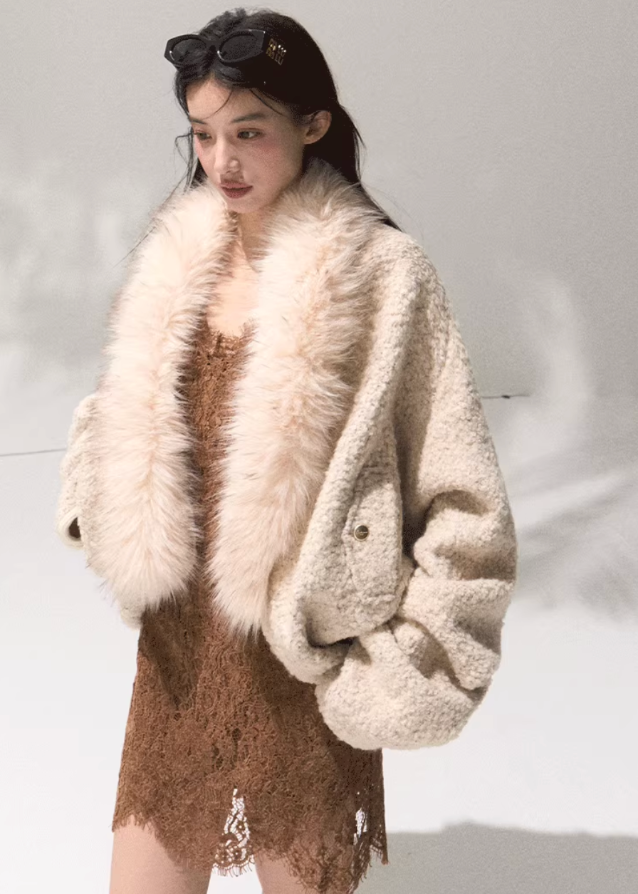 Cozy Halo Cropped Shearling Jacket