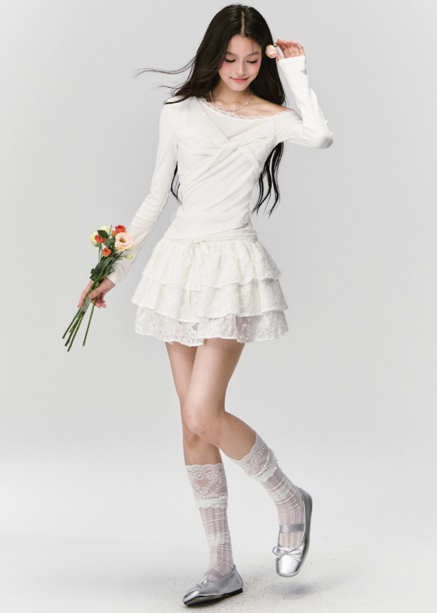 White Trace Lace Top