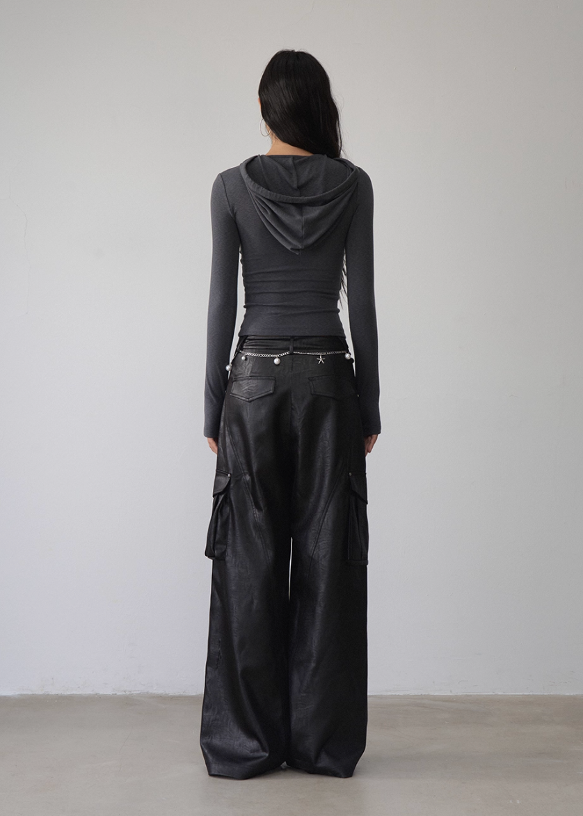 Dark Mode Hooded Cutout Top