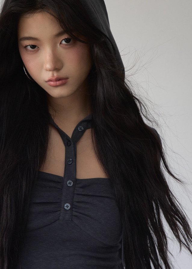 Dark Mode Hooded Cutout Top