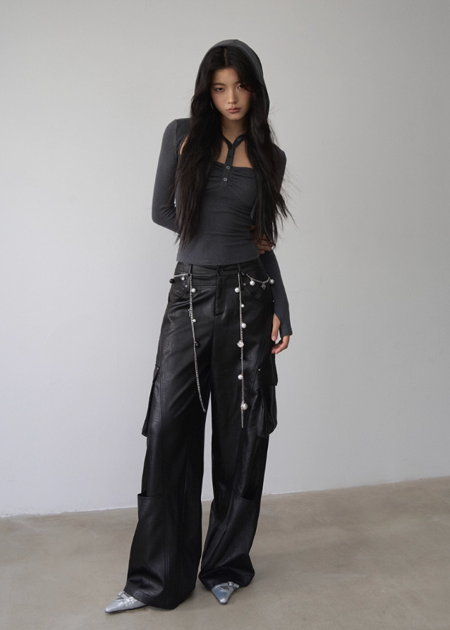 Dark Mode Hooded Cutout Top