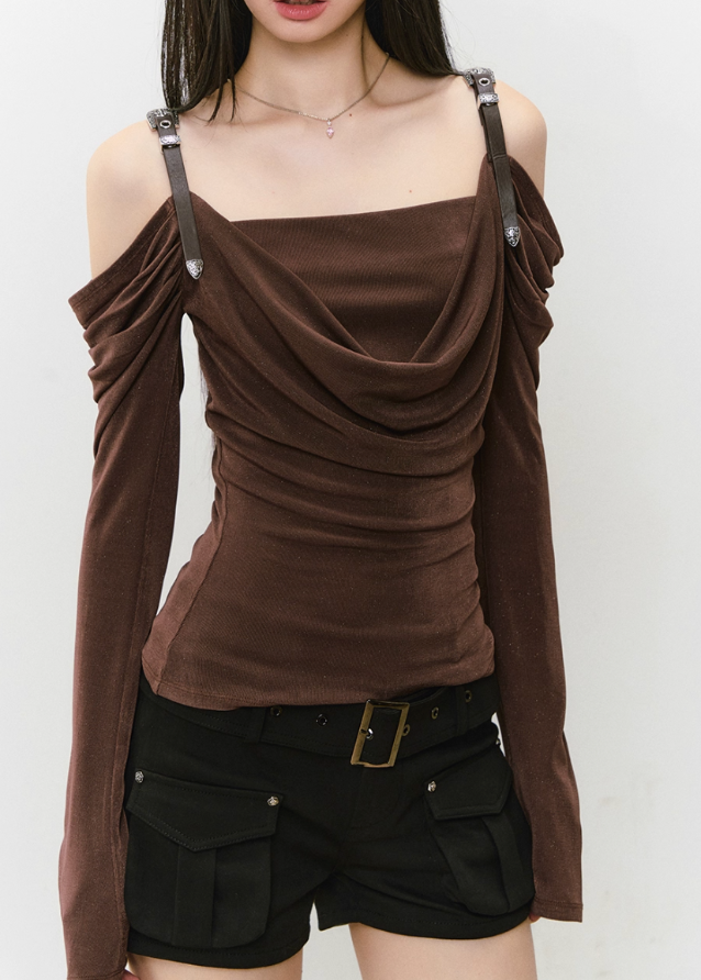 Draped Strap Hybrid Off-Shoulder Top