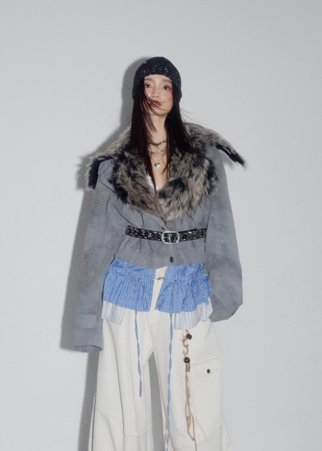 K-Street Detachable Hem Fur Jacket