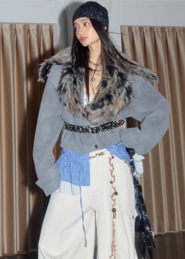 K-Street Detachable Hem Fur Jacket