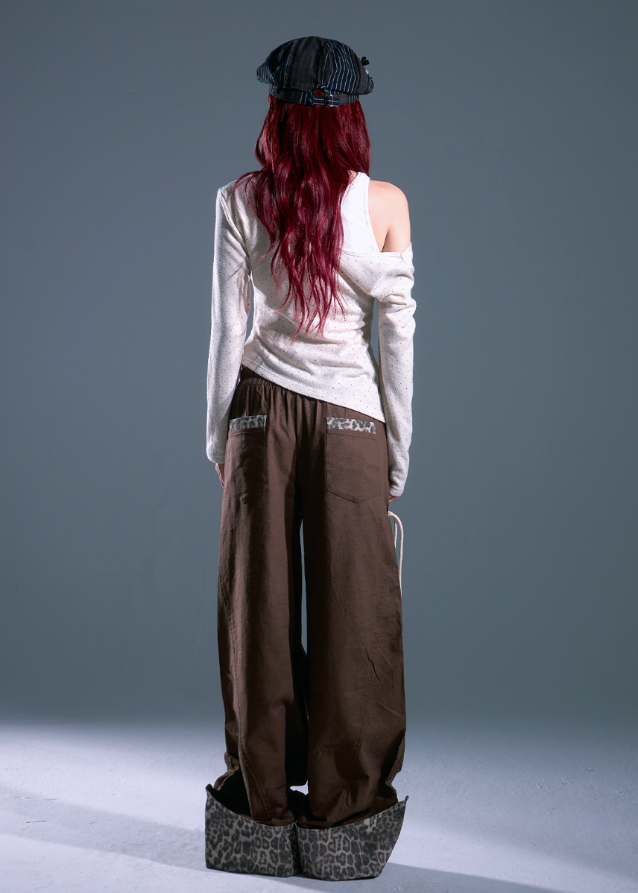 Starfall Ruins Leopard Patch Cargo Pants