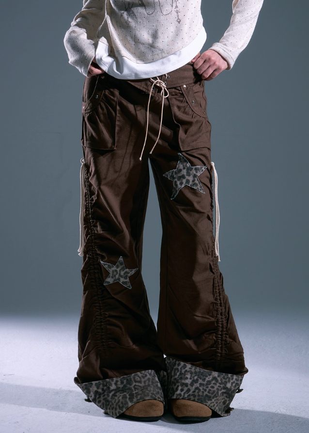 Starfall Ruins Leopard Patch Cargo Pants