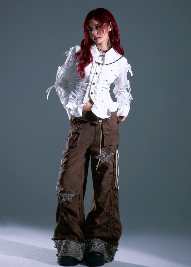 Starfall Ruins Leopard Patch Cargo Pants