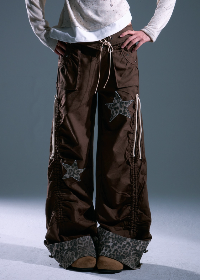 Starfall Ruins Leopard Patch Cargo Pants