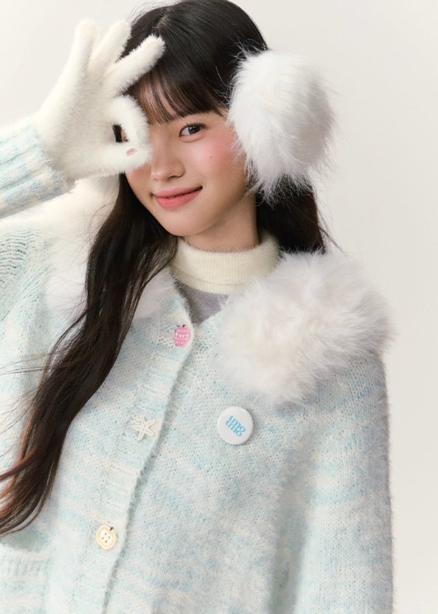 Icewave Fuzzy Hood Knit Jacket