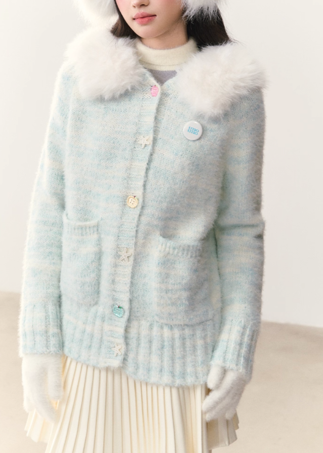 Icewave Fuzzy Hood Knit Jacket