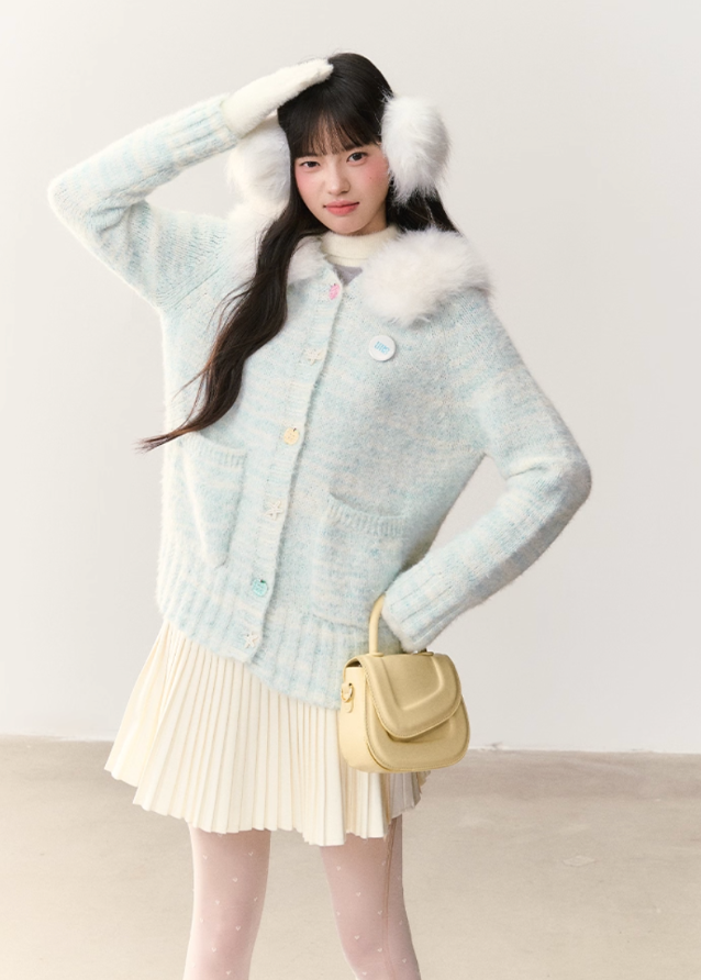 Icewave Fuzzy Hood Knit Jacket