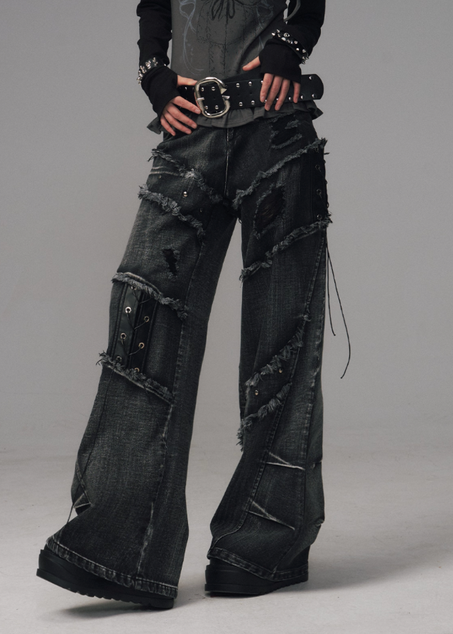 Midnight Stitch Wide-Leg Jeans
