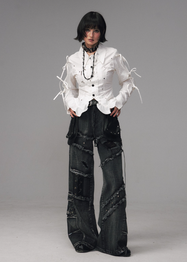 Midnight Stitch Wide-Leg Jeans